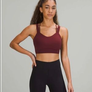 Lululemon Like A Cloud Bra Long Line D/DD Sz 8 Red Merlot